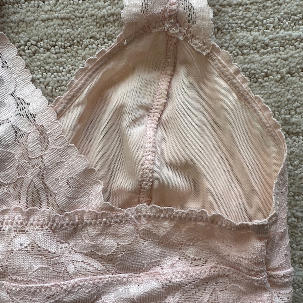 Intimately Free People Racerback Bralette Women's Lace Galloon Size Small Pink - Picture 7 of 15